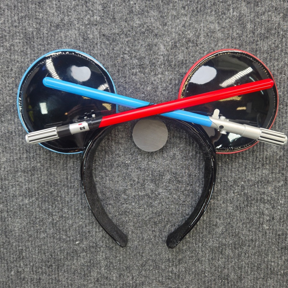 Disney Star Wars Lightsaber Mickey Ears Headband Black Patent MTFBWY
